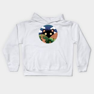 Purrfect Morning Cute Cat Design | Kawaii Handmade Cat Illustration | By Atelier Serakara Kids Hoodie